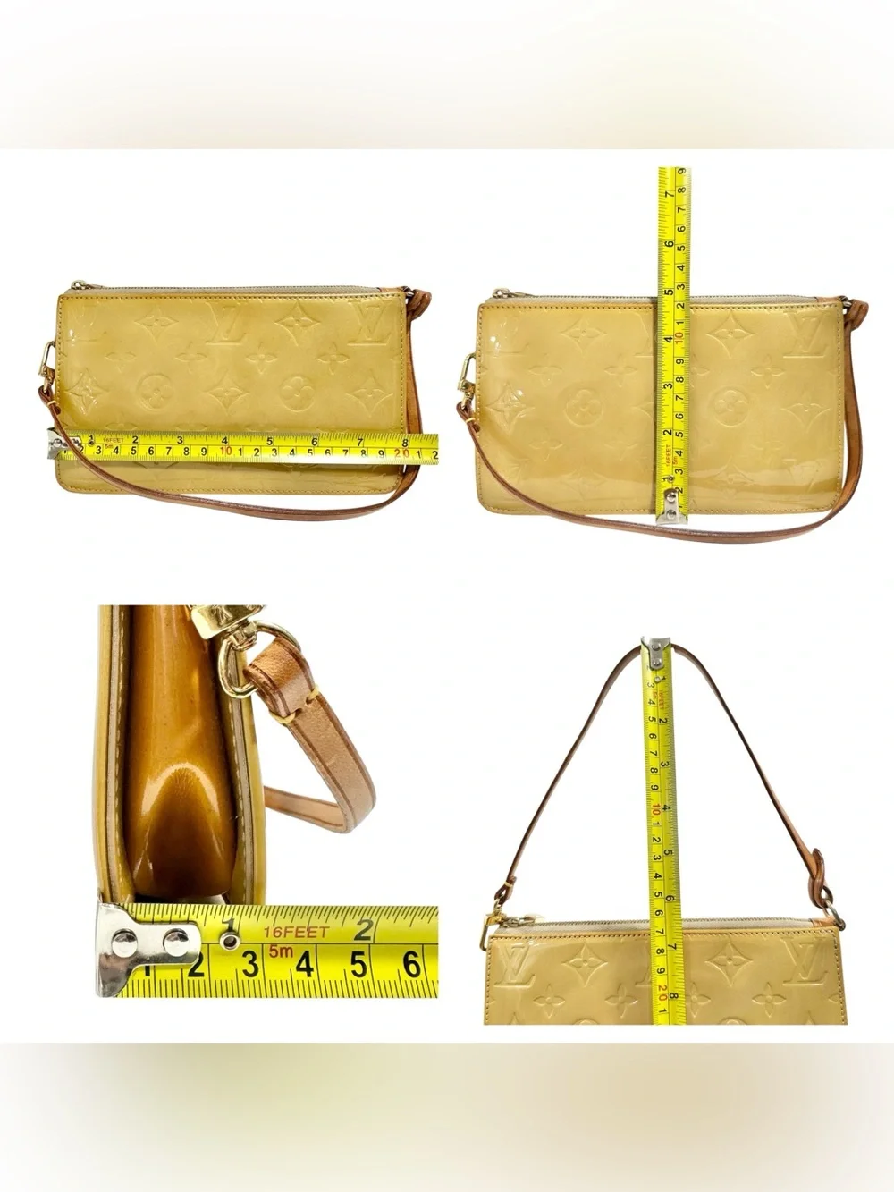 Louis Vuitton Yellow Vernis & Vachetta Leather Lexington Pochette Mini Bag